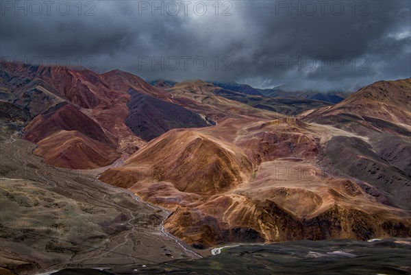 Wild untouched landscape along the road from Lake Manasarovar to the kingdom of Guge