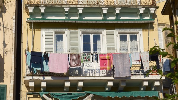 Clothesline with laundry