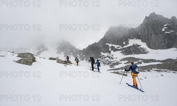 Ski tourers in winter