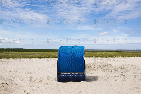 Beach chairs on the sandy beach