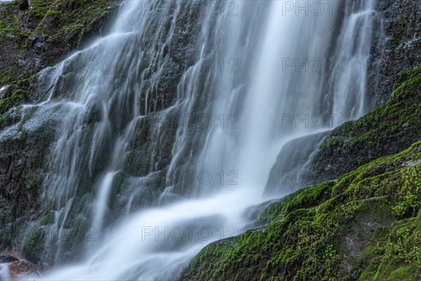 Fresh and beautiful waterfalls in a mountain stream in spring. La Serva