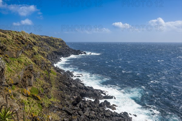 Rocky coastline in the Island of Terceira