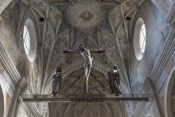 Crucifixion group below the vault of the monastery church of St. Lambert