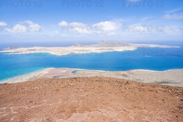 Graciosa island seen from Miraror del Rio viewpoint on Lanzarote Island