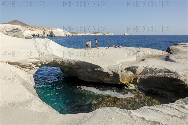 Volcanic Rock formations and stone bridge of Sarakiniko