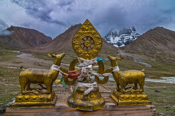 Religious symbols in a monastery along the Kailash Kora
