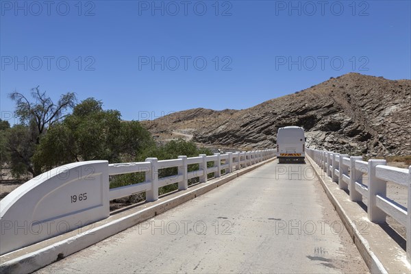 Coach crossing a bridge over the Kuiseb River