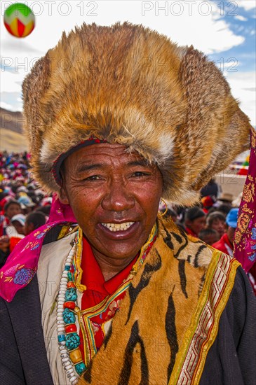 Traditional dressed man on the festival of the tribes in Gerze