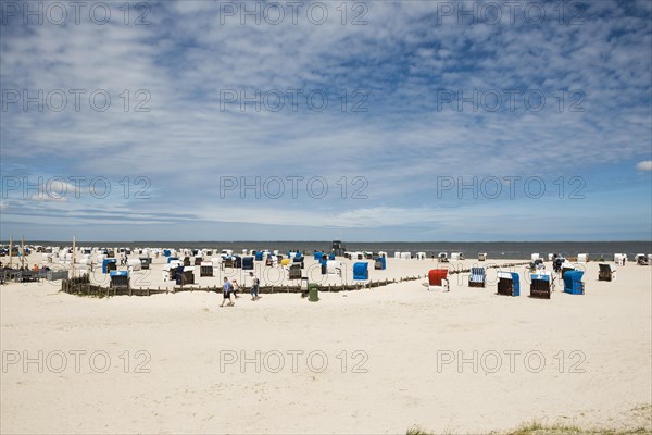 Beach chairs on the sandy beach