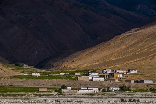 Small destroyed mountain village near Mount Everest