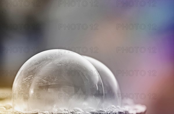 Frozen soap bubbles