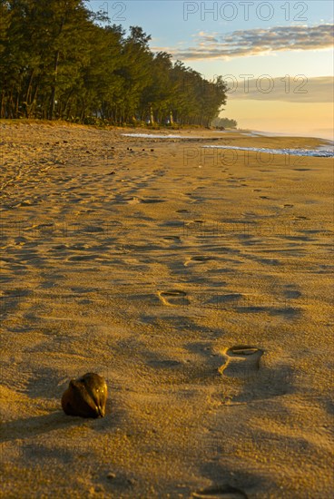 Long sandy beach in Manakara on the east coast of Madagascar