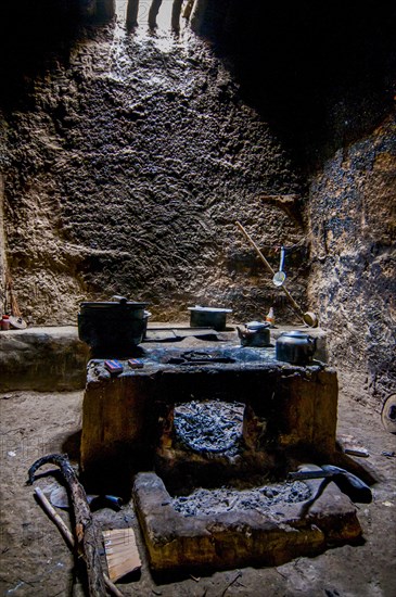 Old kitchen in a tibetan tempel in the kingdom of Guge