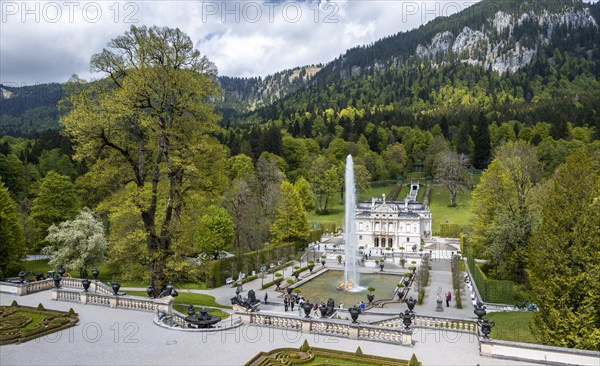 Royal Villa Linderhof Palace with fountain