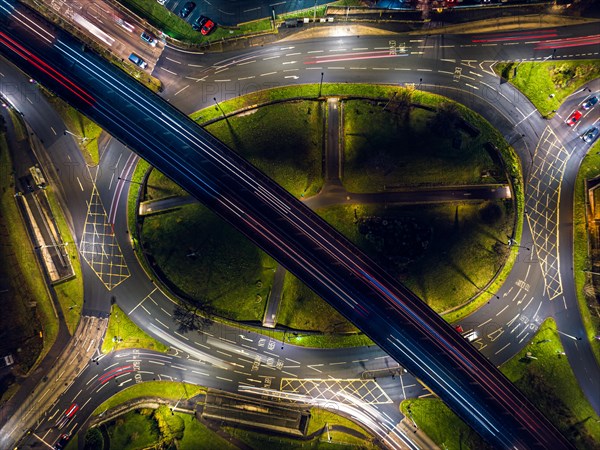 Top Down view over Penn Inn Flyover and Roundabout in Newton Abbot