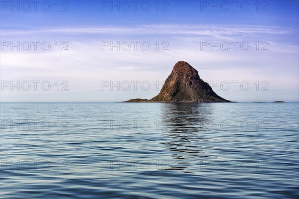 Uninhabited rocky island in the sea