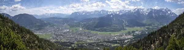 Mountain panorama and town view