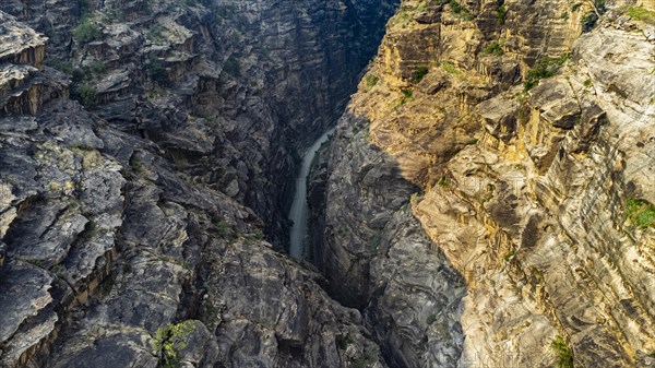 Aerial of the Wadi Lajab canyon