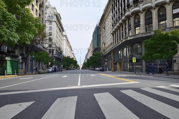 Avenida Corrientes street with obelisk in the background