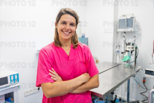 Portrait of a young female veterinarian at the vet clinic