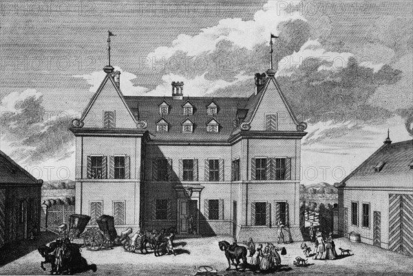 Historical view of Almoshof Castle