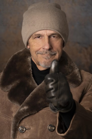 Older man in winter outfit