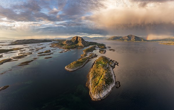 Mount Torghatten with surrounding islands