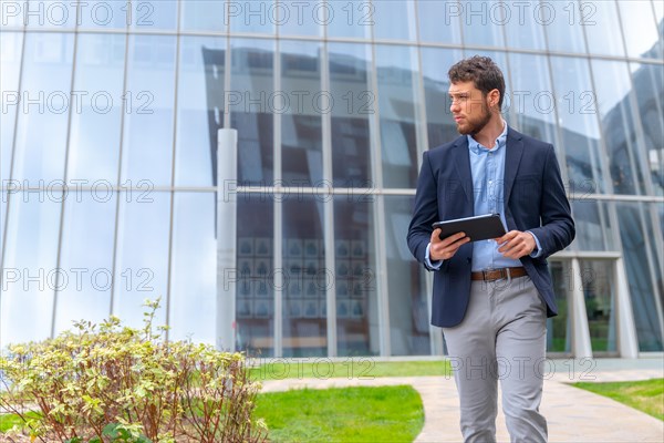 Young male entrepreneur outside the office