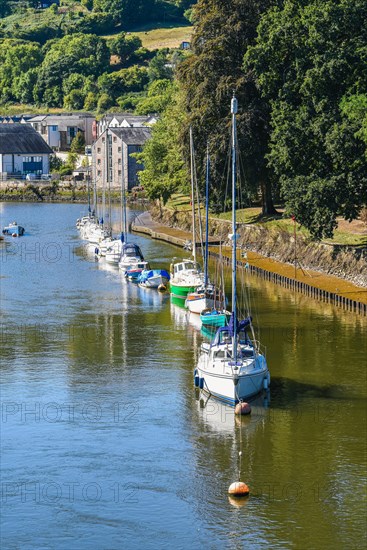 Boats and Yachts on River Dart in Totnes