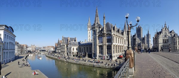 Panoramic photo with Sint Michielsbrug Bridge