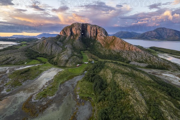 Mount Torghatten with hole in the mountain