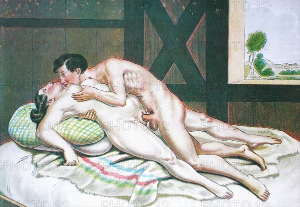 Erotic scene from the Victorian era