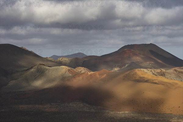 Different coloured lava hills