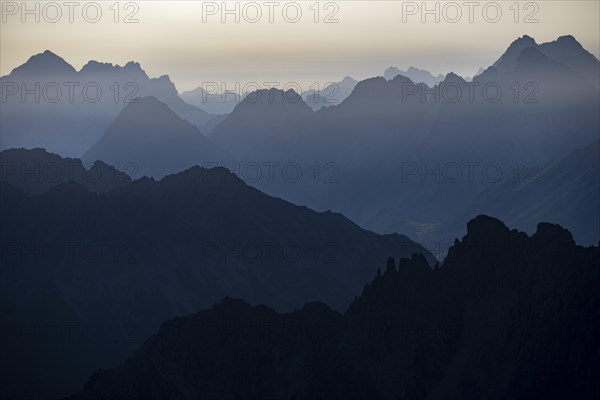 Morning light with haze over Lechtaler Alps
