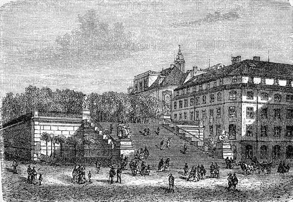 The Bruehl Terrace in Dresden in 1870
