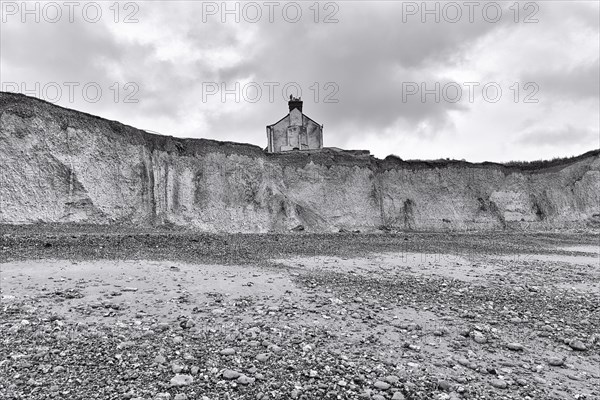 Uninhabited house on Seven Sisters chalk coast