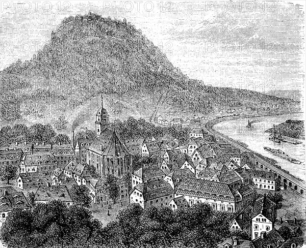 Town and Fortress Koenigstein in 1870