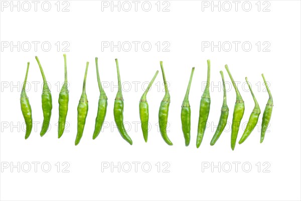 Small green chillies also known as Capsicum annuum