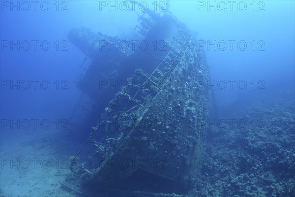 Wreck of the Giannis D in the backlight. Dive site Giannis D wreck