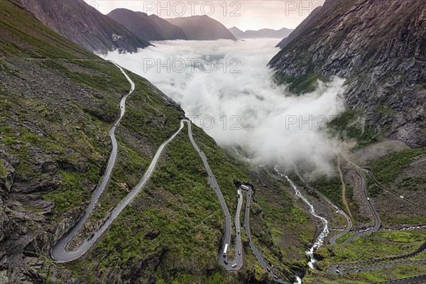 Pass road with hairpin bends