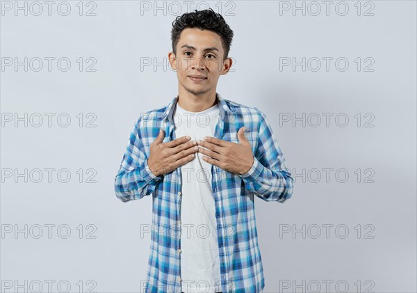 Person gesturing the word HAPPINESS in sign language