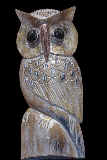 Figure of a wood-carved owl