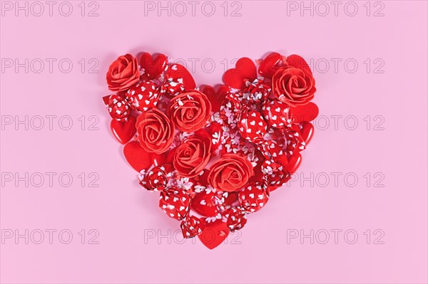 Valentine's day heart shaped out of candy