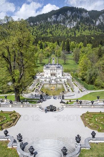 Royal Villa Linderhof Palace with fountain