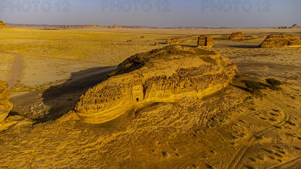 Aerial of the rock tombs