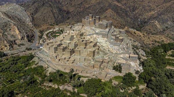 Aerial of Zee Al-Ayn historic mountain village