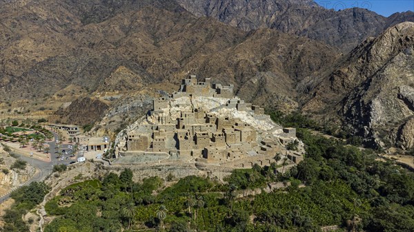 Aerial of Zee Al-Ayn historic mountain village