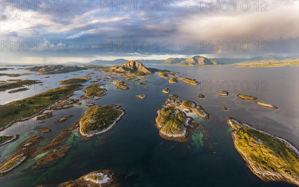 Mount Torghatten with surrounding islands