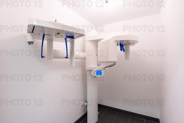 X-ray machine. Protected room of the dental clinic for x-rays