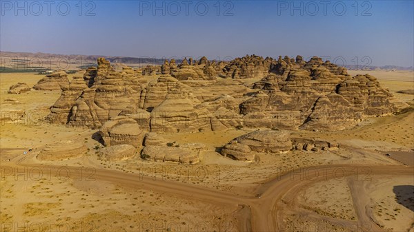 Aerial of the rock tombs